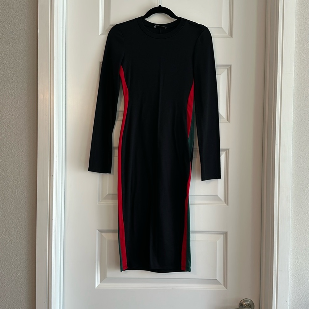 Long sleeve midi zara dress (black)